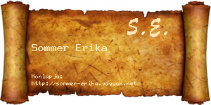 Sommer Erika névjegykártya